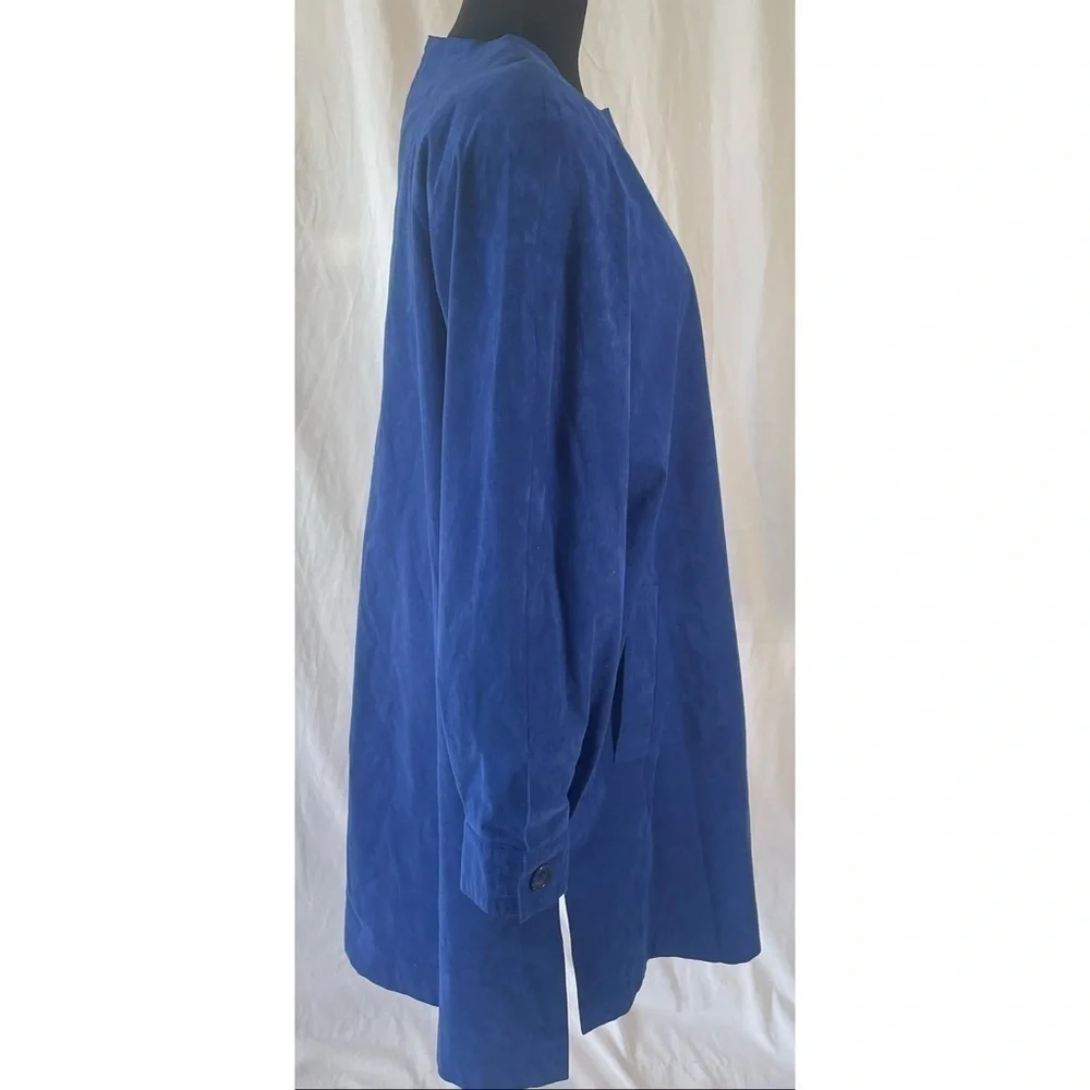 80’s Vintage ‘Ernst Strauss’ Blue UltraSuede Longline Jacket